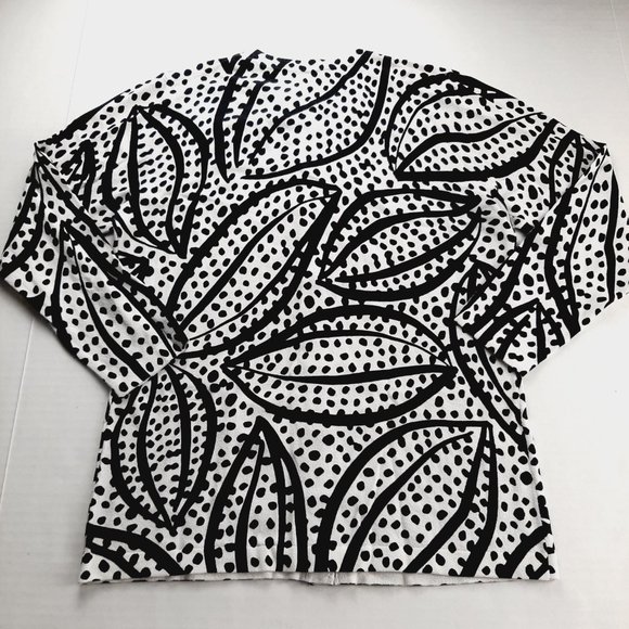 Ann Taylor Womens Cardigan Sweater Size XS Black White Button Front Knit - Picture 4 of 7